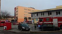 Následky požáru Obchodního domu Hvězda v Benešově.