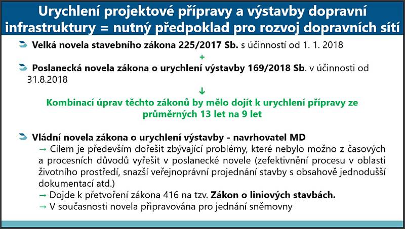 Z prezentace Luďka Sosny, ředitele Odboru strategie Ministerstva dopravy ČR: Rozvoj dopravní infrastruktury do roku 2050.