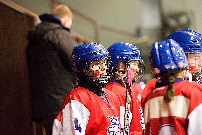 Z mezinárodního hokejového turnaje žen do 16 let v Benešově.