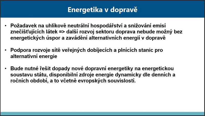 Z prezentace Luďka Sosny, ředitele Odboru strategie Ministerstva dopravy ČR: Rozvoj dopravní infrastruktury do roku 2050.