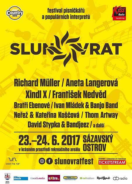 Festival písničkářů a populárních interpretů Slunovrat v Sázavě.