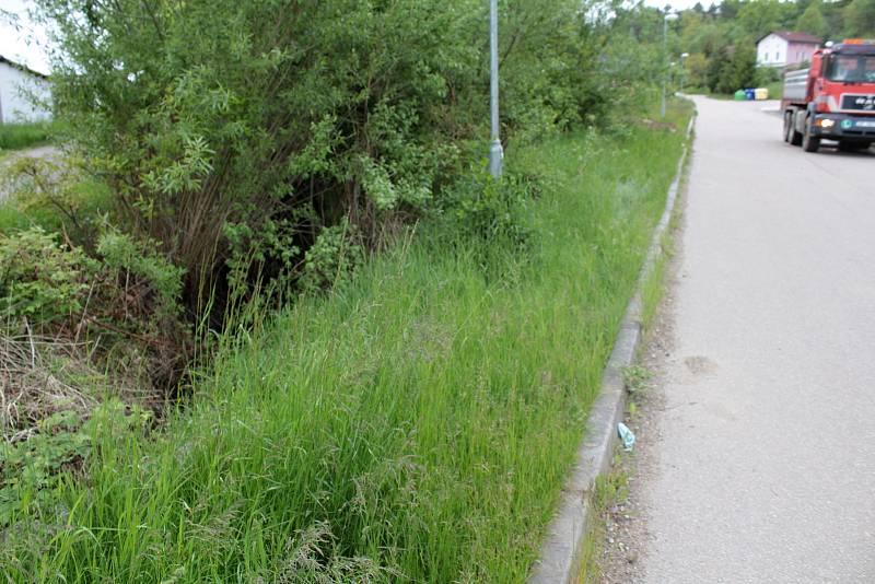 Udržet vodu v městské krajině pomůže v Týnci nad Sázavou výstavba tůněk na strouze mezi garážemi a ulicí K Zeleným vratům.