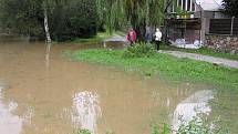 Povodně ve Lštění, Čerčanech, Čtyřkolech, Nespekách, Poříčí nad Sázavou a Zlenicích.