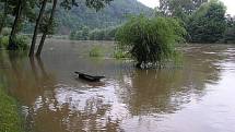 Povodně ve Lštění, Čerčanech, Čtyřkolech, Nespekách, Poříčí nad Sázavou a Zlenicích.