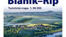 Turistická mapa poutní cesty Blaník - Říp v měřítku 1:90000.