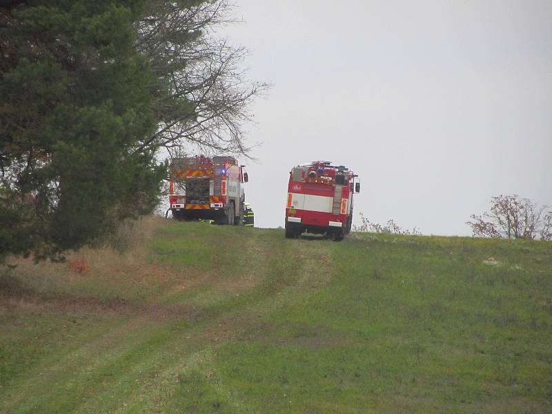 Požár lesa u Drahňovic.