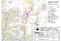 Orientační mapa tramvajové trati Kobylisy - Zdiby