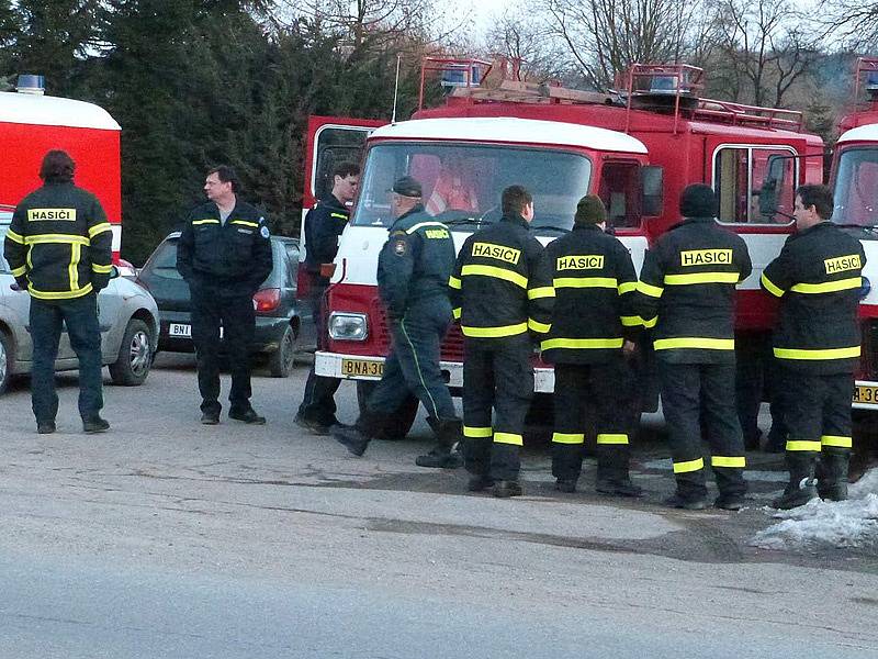 Cvičný požár objektu ve Voticích. 