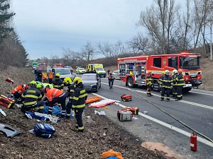 Dopravní nehoda u Bystřice na Benešovsku.