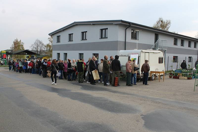 Prodejní výstava rostlin a drobného zvířectva ve Voticích.