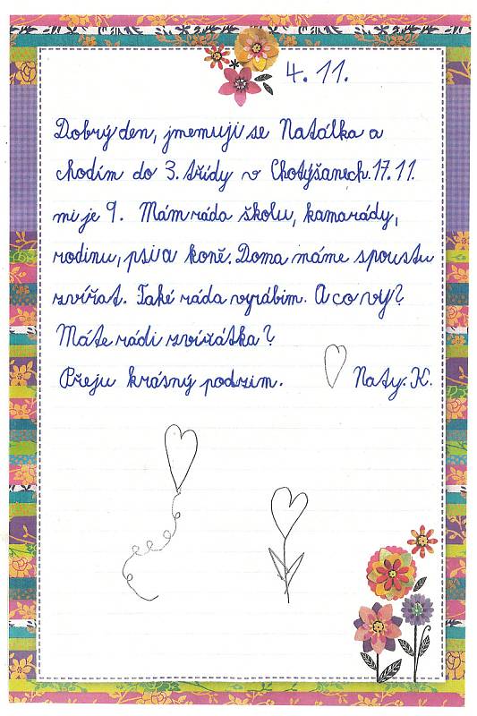 Vzkazy dětí ze Základní školy v Chotýšanech nemocným seniorům.