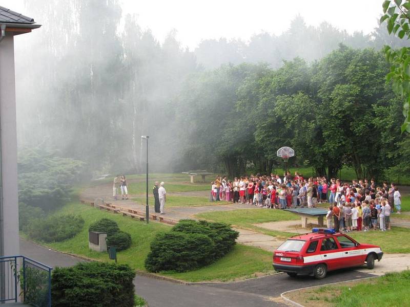 Při evakuaci nedošlo k žádným neplánovaným událostem, všechny děti na volný prostor dorazily vpořádku. Naštěstí šlo pouze o cvičení