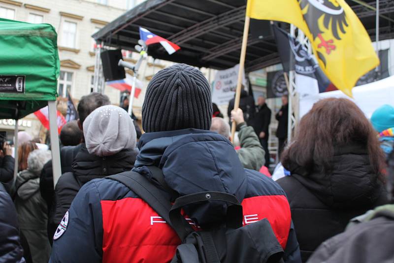 Demonstrace na Václavském náměstí v Praze 9. ledna 2022.