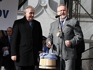 Miloš Zeman 6. dubna 2017 v Benešově.
