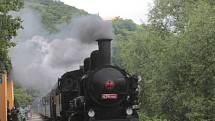 Historický vlak v sobotu vezl cestující do Sázavy a pak vyrazil na vyhlídkovou jízdu do Ledečka.