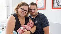 Lukáš Málek se narodil v nymburské porodnici 15. července 2021 v 17.14 hodin s váhou 4370 g a mírou 50 cm. V Pátku bude prvorozený chlapeček vyrůstat s maminkou Adélou a tatínkem Bohuslavem.