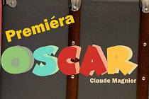 Pozvánka na premiéru francouzské komedie Oskar z pera Claude Magniera v podání benešovského amatérského divadelního souboru Komorní studio Áčko.