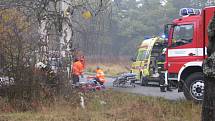 Sobotní nehoda se stala na přehledném úseku. Na vozovce nebyly stopy po brzdění