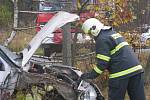 Sobotní nehoda se stala na přehledném úseku. Na vozovce nebyly stopy po brzdění