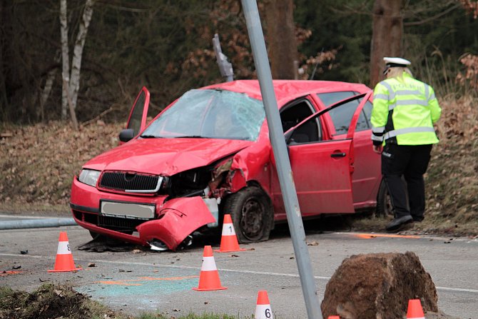 Nehoda na silnici II/106 u Bukovan, 22. února 2023.