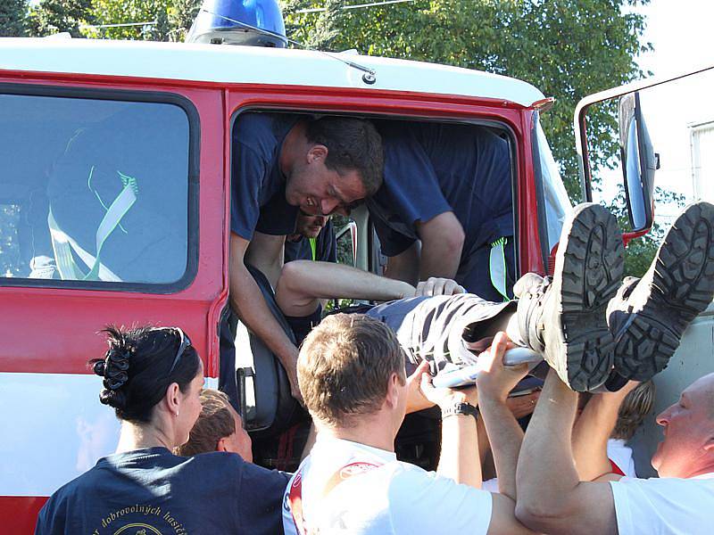 Hasičsko - záchranářské cvičení v Přestavlkách u Čerčan.
