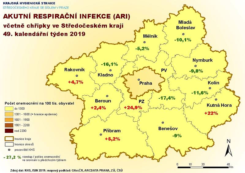 Akutní respirační infekce ve Středočeském kraji 49. týden