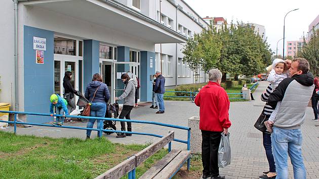 Poslední den v úterý 13. října 2020 na Základní škole Jiráskova v Benešově před další koronavirovou přestávkou.