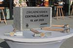 Ze slavnostního poklepání na základní kámen pavilonu Centrálního příjmu v Nemocnici Rudolfa a Stefanie v Benešově.