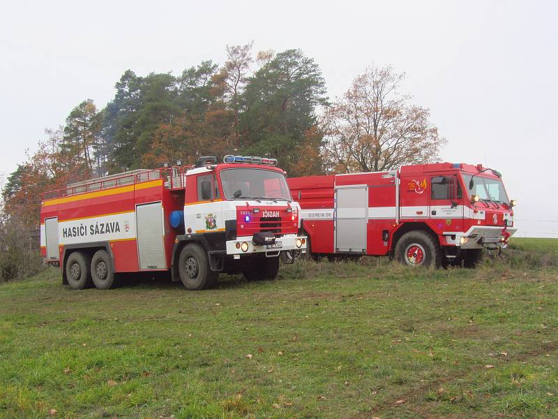 Požár lesa u Drahňovic.