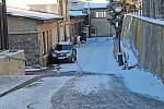 Sněhová pokrývka v Benešově v pátek 21. ledna 2022 dopoledne.