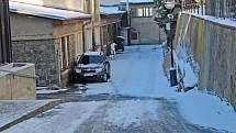 Sněhová pokrývka v Benešově v pátek 21. ledna 2022 dopoledne.