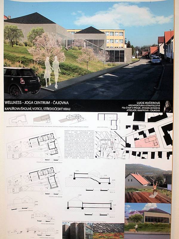 Návrhy studentů architektury ČVUT na proměnu bývalého sídla Compagu v Kaplířově ulici. 