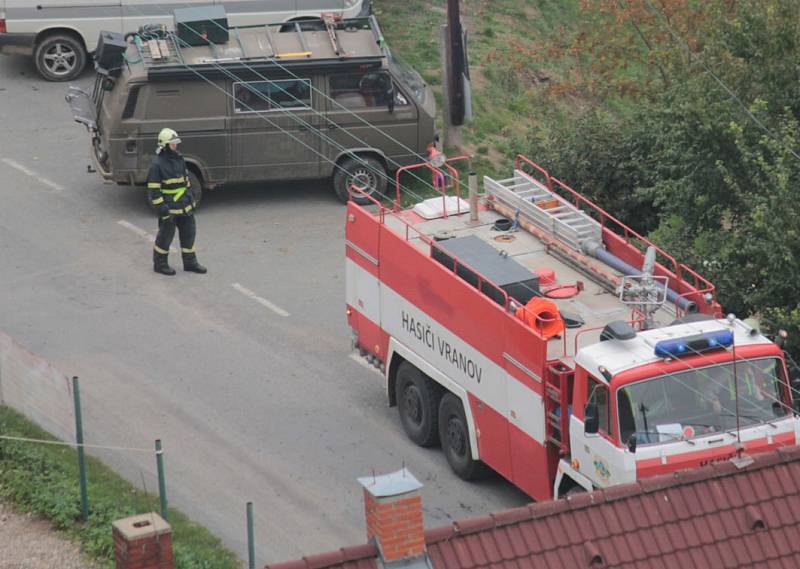 Hasičské taktické cvičení na hradu Český Šternberk.