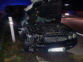 Nehoda osobního vozu s nákladním na D1 30. listopadu 2022