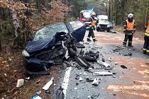 Dopravní nehoda mezi obcemi Libeř a Sulice.