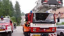 Taktické cvičení jednotek požární ochrany v Rehabilitačním ústavu Kladruby.