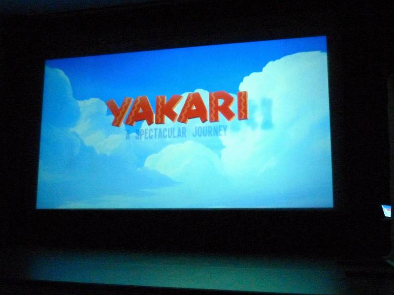 Z promítání animované pohádky Yakari ve votickém kině.