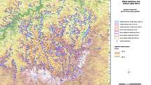 Mapy okruhů dohlednosti na čtyři větrné elektrárny v katastru Kosovy Hory a Jesenice u Sedlčan.