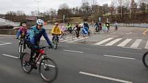 Novoroční vyjížďka benešovských cyklistů 2019.
