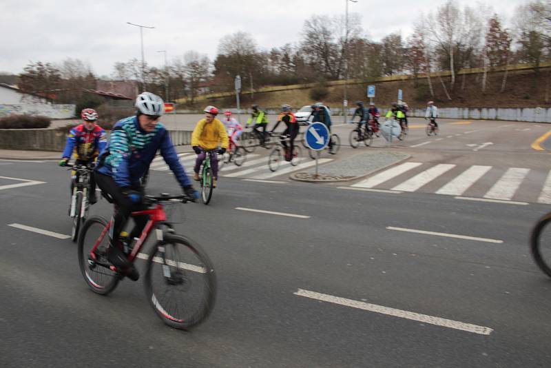 Novoroční vyjížďka benešovských cyklistů 2019.