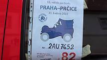 Pochod Praha - Prčice, startovní místo v Týnci nad Sázavou.