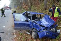 Dopravní nehoda na silnici II/105 u Lešan se stala ve středu 13. listopadu kolem 7. hodiny. 