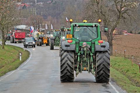 Protest zemědělců ve Vlašimi, čtvrtek 22. února 2024.