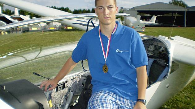 David Beneš, dvojnásobný mistr republiky v bezmotorovém létání.