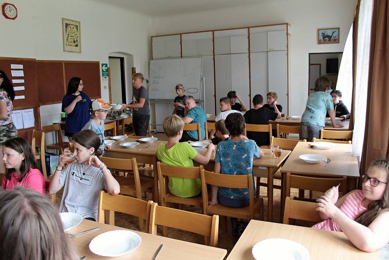 Z pobytového tábora DDM Benešov v Turistické základně Jablonná nad Vltavou.