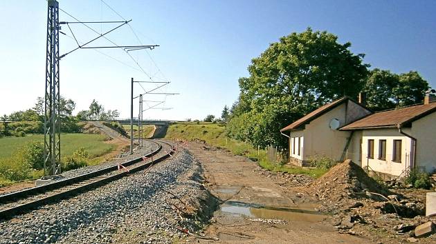 Výstavba IV. železničního koridoru mezi Sudoměřicemi a Voticemi.