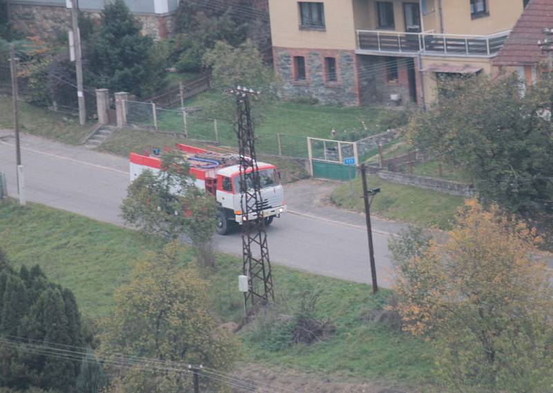 Hasičské taktické cvičení na hradu Český Šternberk.