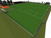 Plány na vizualizace proměn fotbalového stadionu v Benešově.