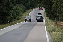 Silnice II/111 mezi Struhařovem a Divišovem 24. července 2023.