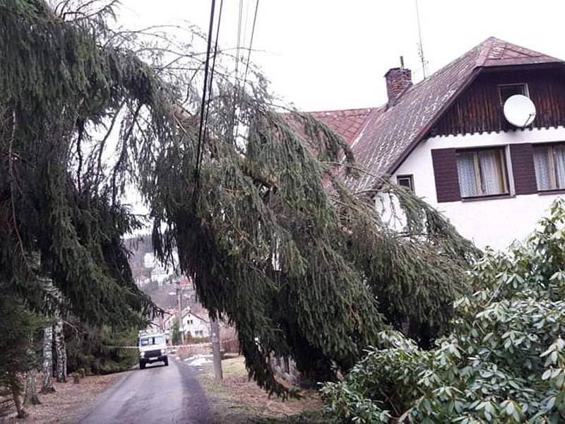 Následky noční vichřice ve Středočeském kraji.